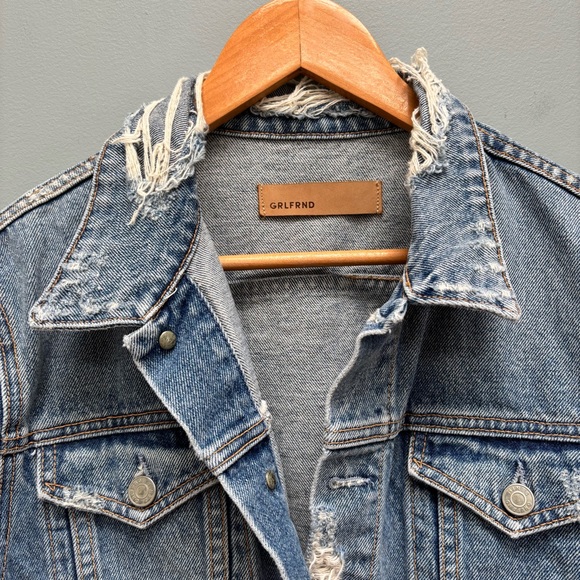 GRLFRND Cara Cropped Denim Jacket in Mary Jane L - Picture 5 of 7